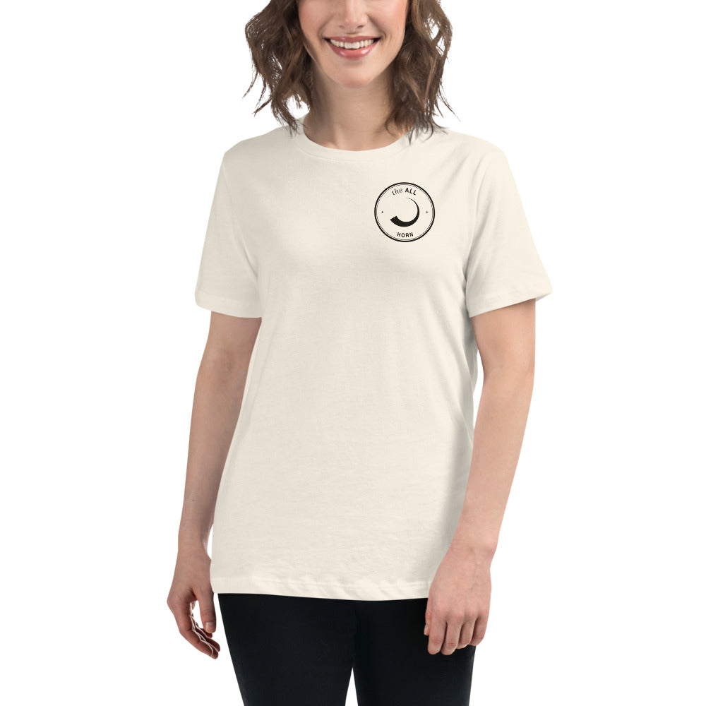 Horn Women's Relaxed Tee, Front on model