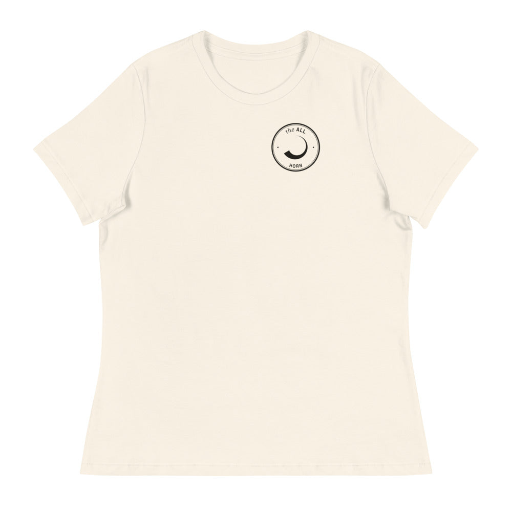 Horn Women's Relaxed Tee, Front chest patch