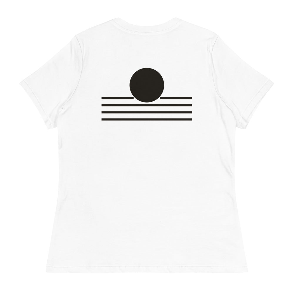 Lake Edge Women's Relaxed Tee, White, back print