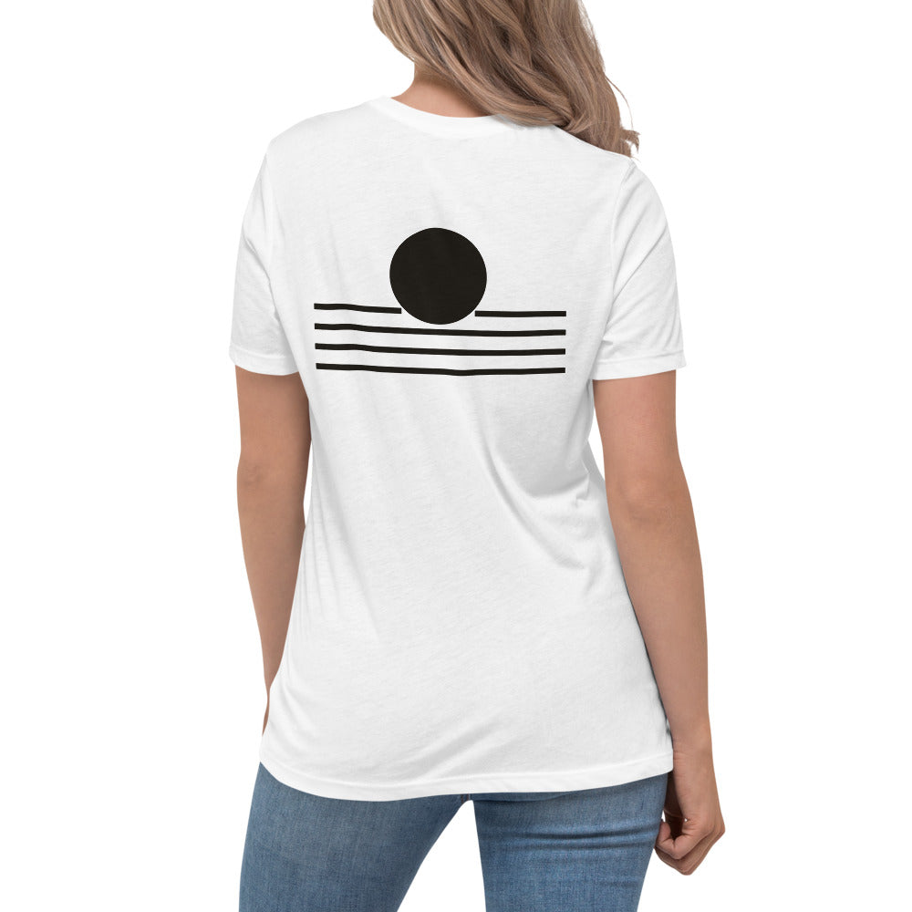 Lake Edge Women's Relaxed Tee, White, back on model