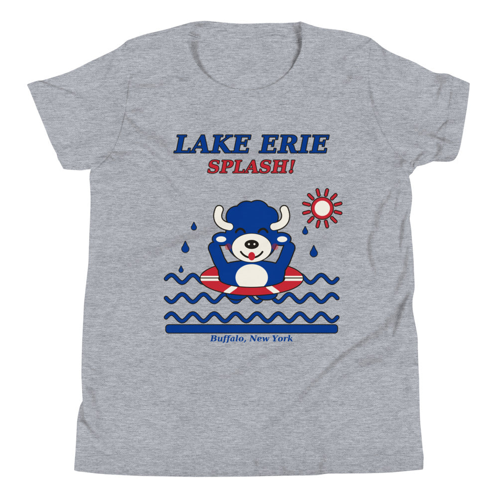 Lake Erie Splash youth tee, Athletic Heather front print