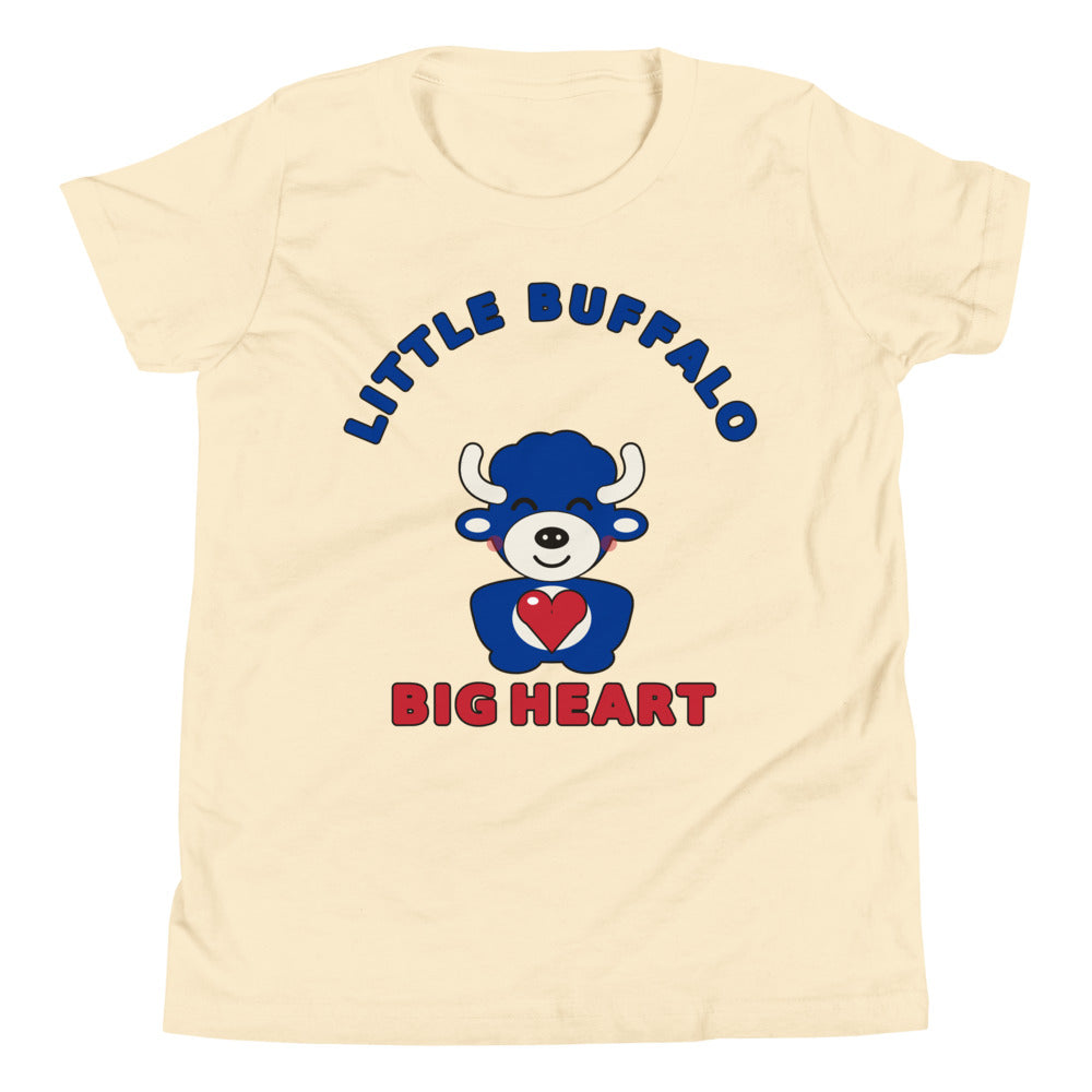Little Buffalo Big Heart youth tee, Natural front print