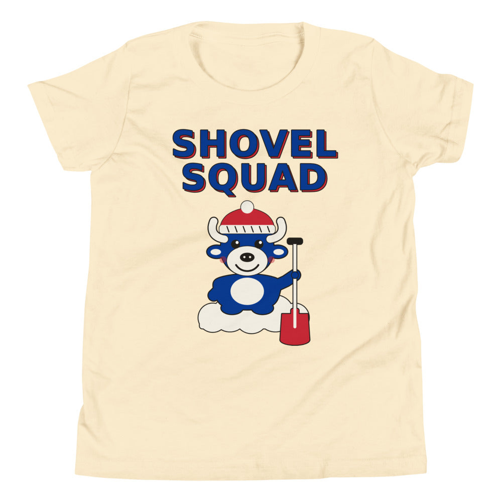 Shovel Squad youth tee, Natural front print