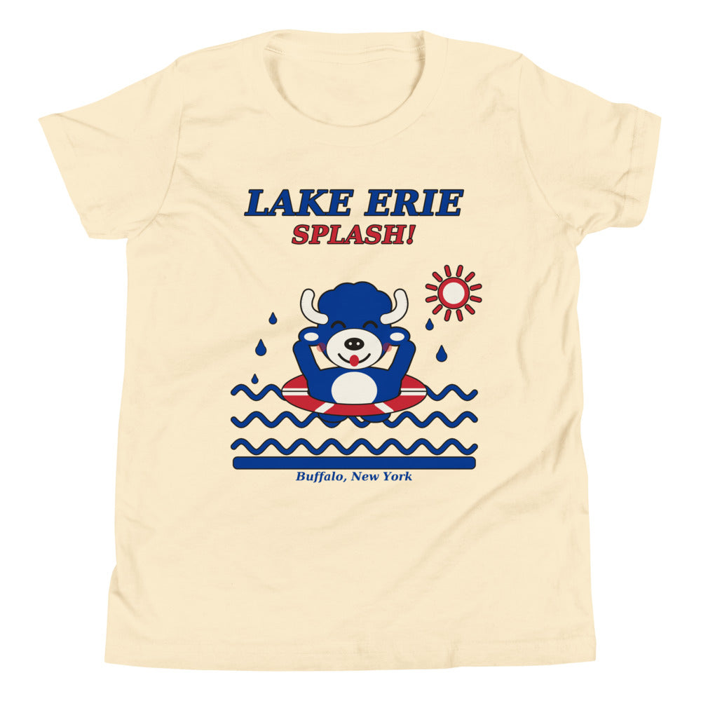 Lake Erie Splash youth tee, Natural front print