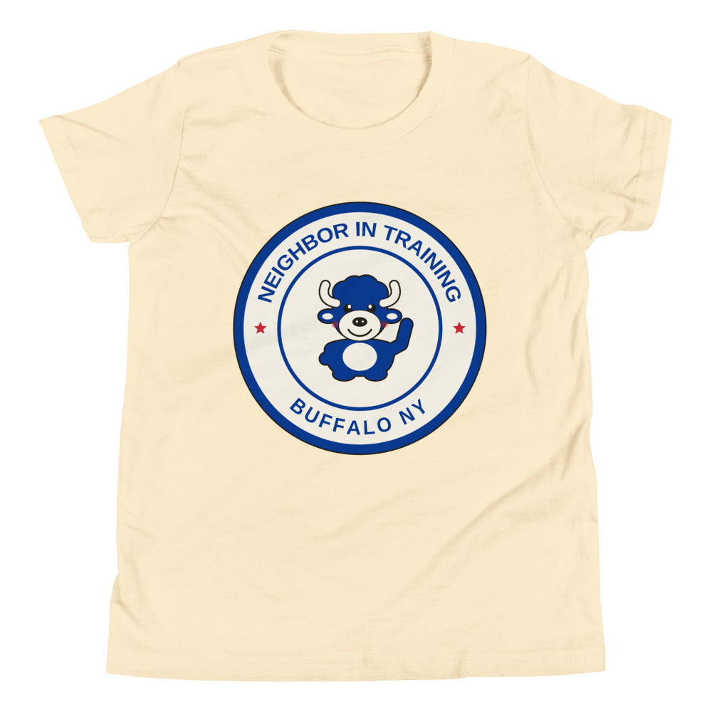 Neighbor In Training youth tee, Natural front print
