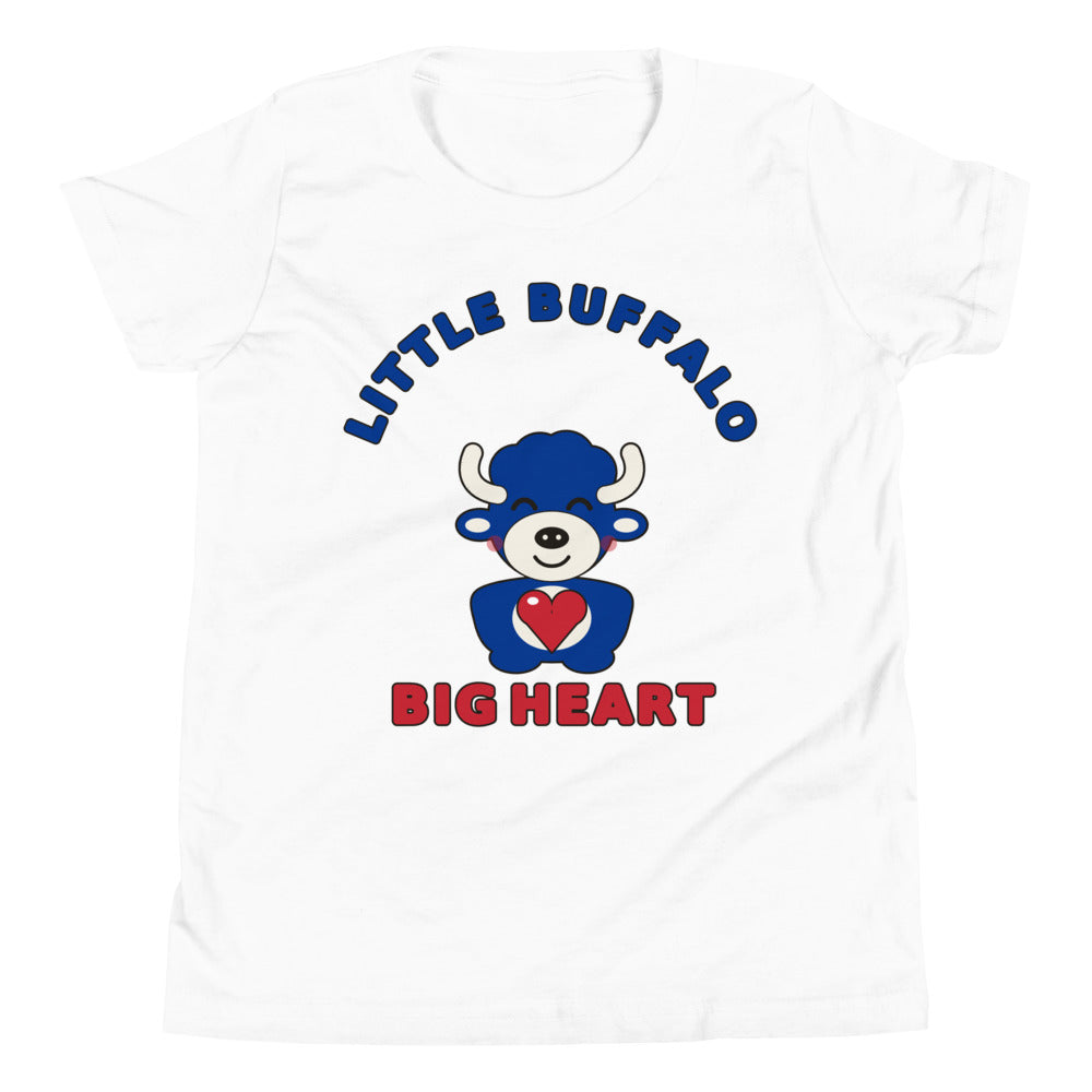 Little Buffalo Big Heart youth tee, White front print