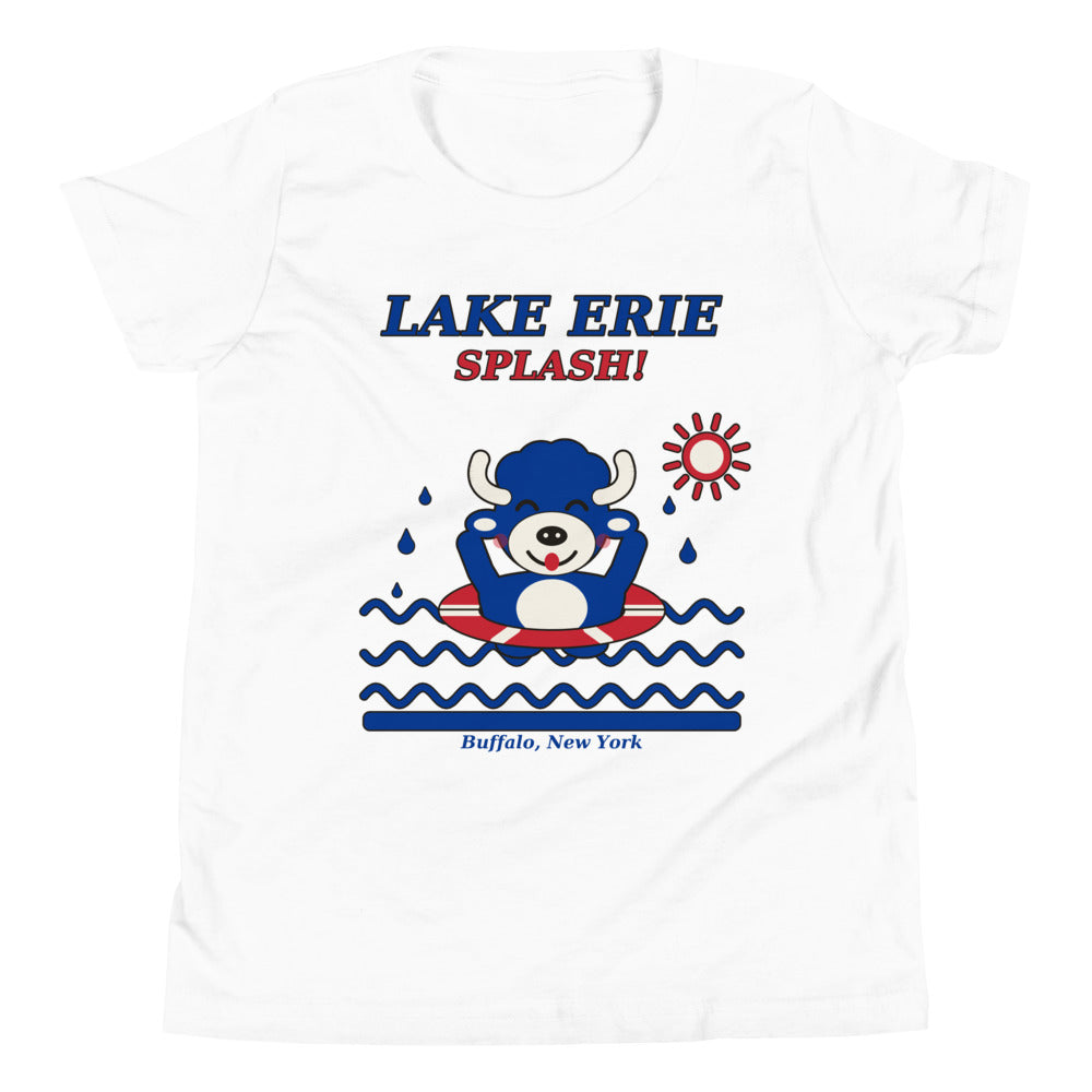 Lake Erie Splash youth tee, White front print